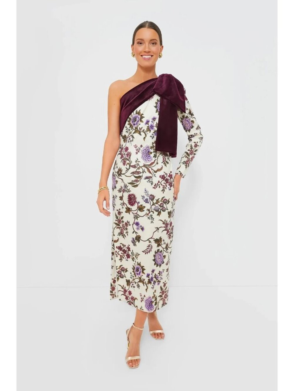 Tuckernuck Chantilly Vine Jodie Floral One Shoulder Midi Dress size M Medium NWT